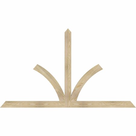 Ekena Millwork Richland Rough Sawn Timber Gable Bracket, Douglas Fir, 84"W x 49"H x 2"D x 4"F, 14/12 Pitch GBW084X49X0204RIC00RDF